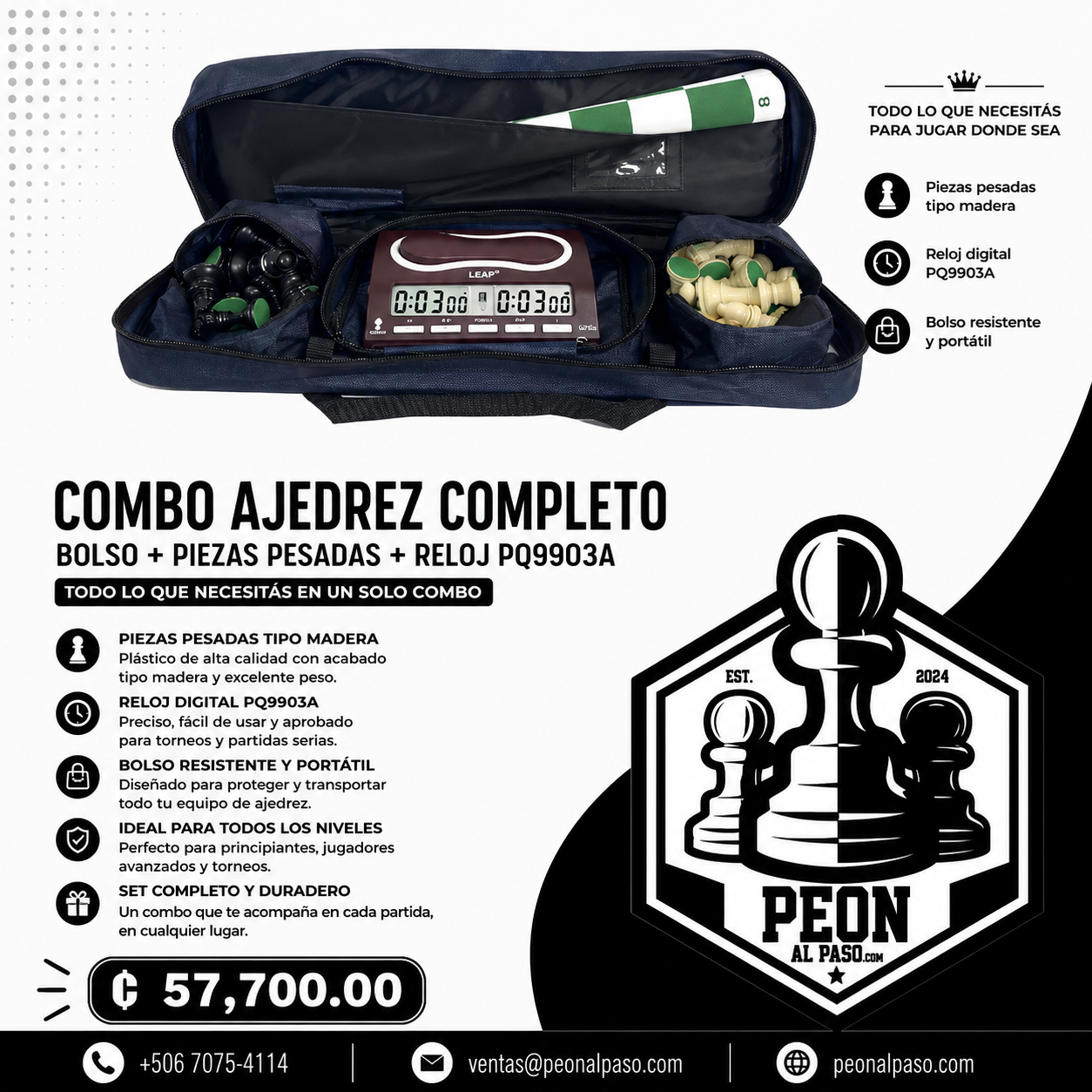 Combo bolso, piezas, tablero y PQ9903A